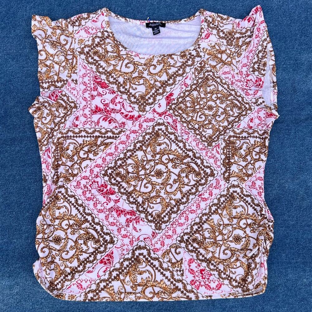 y2k Rouge diamond baroque cinched blouse